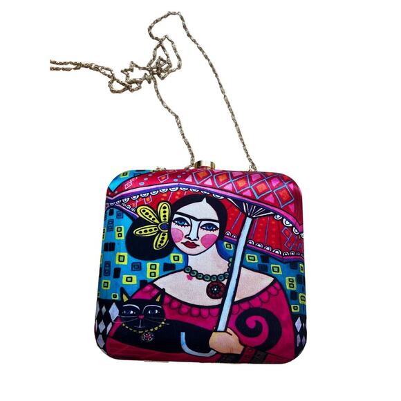 Frida Kahlo small designer purse, colorful and hard shell - Picture 1 of 7
